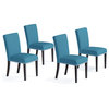 Blanca Upholstered Dining Chairs, Set of 4, Caribbean Blue