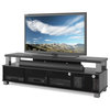 CorLiving Bromley 2 Tier TV Stand in Ravenwood Black - for TVs up to 95"