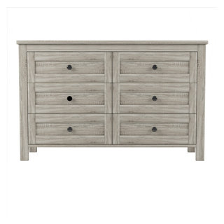 Gewnee Retro Farmhouse Style Wooden Dresser with 6 Drawer - Rustic ...