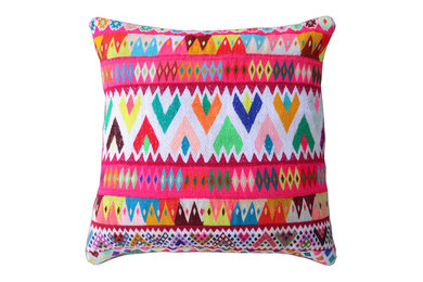 Custom-made embroidered Peruvian cushions