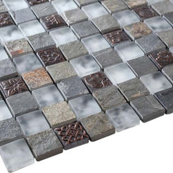 Glossy and Matte Nature Rock Square Stones Porcelain Mosaic Tiles - Home Accessories & Decor