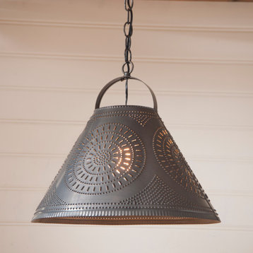 Homestead Shade Light With Chisel, Kettle Black