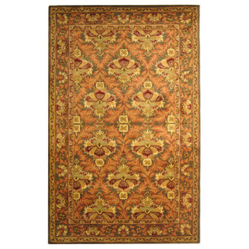 Safavieh Antiquity Collection AT54 Rug, Sage/Gold, 6'x9'