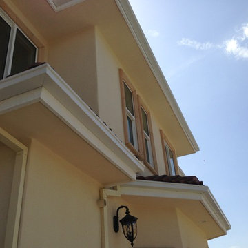 Box Gutters on Custom Home with Tile Roof, Walnut California