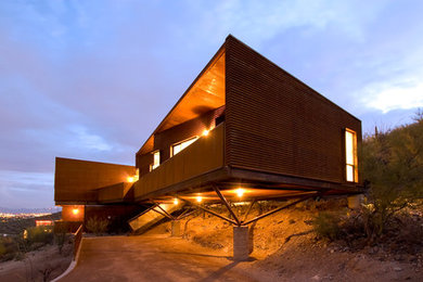Inspiration for a contemporary metal exterior home remodel in Phoenix