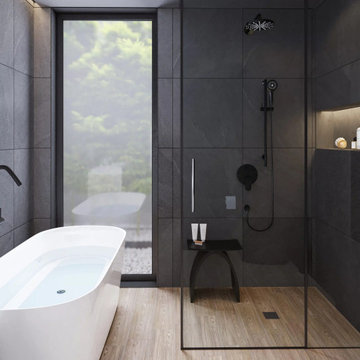 Black Matte Modern And Stylish Bathroom