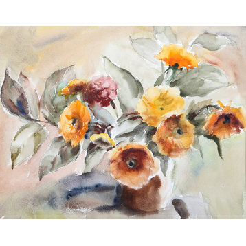 Eve Nethercott, Vase Of Flowers, P3.15, Watercolor Painting