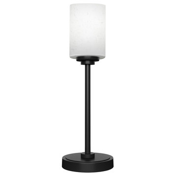 Luna 1-Light Table Lamp, Matte Black/White Muslin
