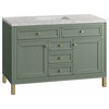 48 Inch Modern Farmhouse Green Single Sink Bathroom Vanity Quartz ...