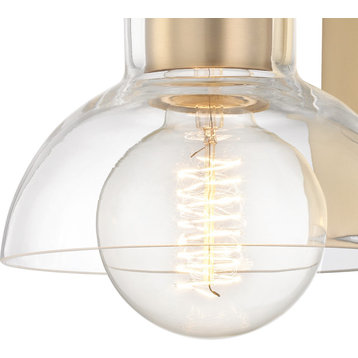 Riley Bath-Light, Clear Glass, Finish: Aged Brass