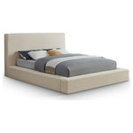 Meridian Furniture - Dorian Upholstered Bed, Cream, King, Velvet - Add a touch of refined luxury with a modern edge to your bedroom with the Dorian cream velvet upholstered king bed. The soft velvet upholstery offers a smooth, inviting feel, while the low-profile design adds a contemporary twist. This bed is ideal for creating a chic, serene space to unwind and relax.