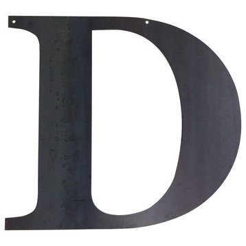 Rustic Large Letter "D", Raw Metal, 18"
