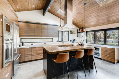 Example of a trendy kitchen design in Denver
