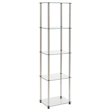 Convenience Concepts Designs2Go Classic Glass 5 Tier Glass Tower, Glass