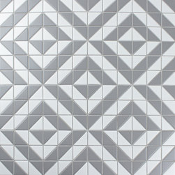 ANT Tile - 10.83"x10.83" Matte Porcelain Kitchen Backsplash Tile, White/Gray - Mosaic Tile