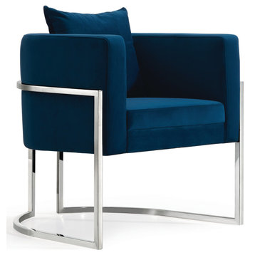 Pippa Velvet Upholstered Accent Chair, Navy