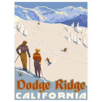 Paul A. Lanquist Dodge Ridge California Mountain Skier Art Print, 18"x24"