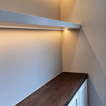 Contemporary Media Wall with LED Shelves