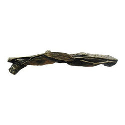 Inviting Home Inc. - Leafy Twig Pull, Left, Antique-Style Brass - Cabinet And Drawer Handle Pulls