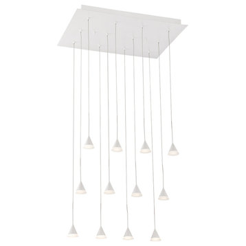 Albion 12-Light LED Chandelier With White Finish