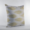 Plutus Green Beige Large Leafs Floral Luxury Throw Pillow, 22"x22"