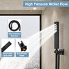 Thermostatic Ceiling Mount Shower Head Complete Shower System With Valve, Matte Black, 12"