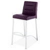 Lynx Counter Height Contemporary Stool With Metal Base, Purple
