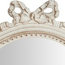 Bow Detail Flat Oval Wall Mirror, White, 25x29 cm
