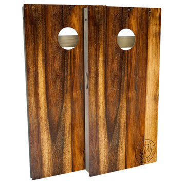 Treated Oak Wood Regulation Cornhole Board Set, Includes 8 Bags