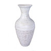 Terry 25" Spun Bamboo Floor Vase in Distressed White