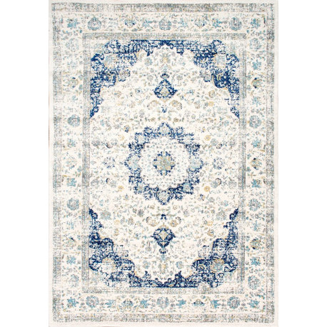 Nuloom Traditional Medallion Verona Rug, Blue 9'x12'