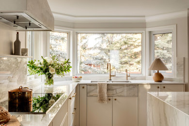 Transitional kitchen photo in Calgary
