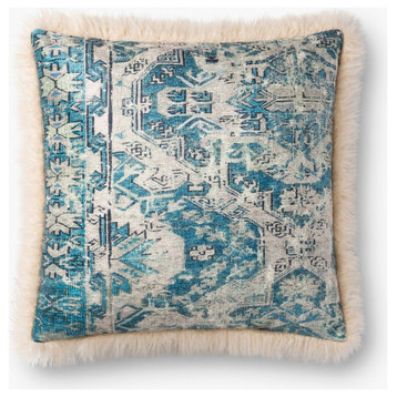 Loloi Decorative Throw Pillow 18"x18" Cover w/Down MULTI / IVORY