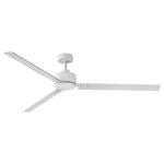 Hinkley Lighting - Indy 72" Fan in Matte White - The raw edgy style of Indy is the perfect complement for all modern industrial design-inspired rooms. Available in Brushed Nickel Matte White or Metallic Matte Bronze finish options Indy features sleek composite blades. Indy is so versatile; it can be used for both indoor and outdoor spaces. Blades are included with every fan.