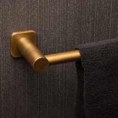- Faucet Strommen, Zeos Towel Rail in Antique Brass Light - Towel Rails