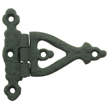 Black Wrought Iron Door Hinge 3 Inch Strap RSF Finish Barn Door Hinges