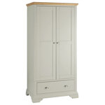 Bentley Designs - Hampstead Soft Grey and Pale Oak Double Wardrobe - Hampstead Soft Grey & Pale Oak Double Wardrobe offers elegance and practicality for any home. Soft-grey paint finish contrasts beautifully with warm American Oak veneer tops, guaranteed to make a beautiful addition to any home.