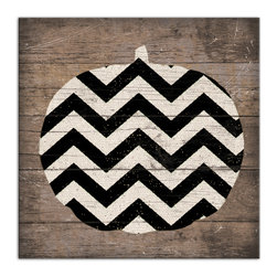 DDCG - Chevron Pumpkin Canvas Wall Art, 20"x1.25"x20" - Prints And Posters