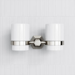 Deco Eton Polished Nickel Double Tumbler - Bathroom Organisers
