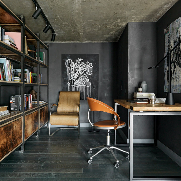 75 Beautiful Home Office with Black Walls Ideas &amp; Designs - December ...