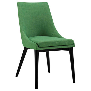 Viscount Upholstered Fabric Dining Side Chair, Kelly Green