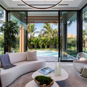 Guest House Living Room with Pool View