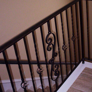 Stair railings and balconies.