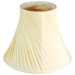 HomeConcept - Crisp Linen Twist Bell Lamp Shade 8"x16"x12" - Why Upgrade to  Home Concept Signature Shades?    Top Quality Shantung Fabric means your room will glow with a rich, warm luster your guests will notice   Thicker Fabric and heavy lining so your new shade will last for years.   Heavy brass and steel frames mean you can feel the difference when you lift it.   Why? Because your home is worth it! Product details: The Silky Smooth Shantung Twist Bell Shade has an Eggshell colored thick fabric with pleats that wrap around the shade giving the shade texture. When the light is off the shade has a solid color with a noticeable twist. When the light is on the light illuminates between the pleats to make them more noticable.    Thick Silky Smooth Eggshell Shantung Fabric  Shade Dimensions: 8 Top x 16 Bottom x 12 Slant Height  Please measure your existing shade, a new harp may be needed for a proper fit.  Shade has a 1/2 Spider Drop  Fits best with a 10 harp.