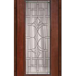 House Single Door 80 Fiberglass Marsala Full Lite Glass - Front Doors