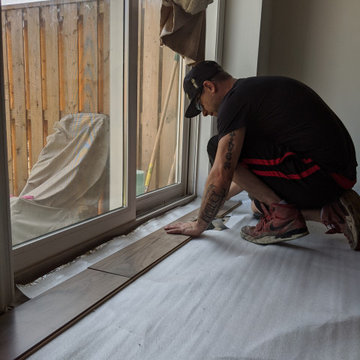 Laminate Installation Over Tile to Extend Our Customers Livingroom