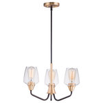 Maxim Lighting - Goblet 3-Light Chandelier - Simple yet elegant frames are finished in two tone finishes to add upscale element to this economical collection. Frames are available in either Bronze with Antique Brass accents or Black with Satin Nickel accents. Both are supplied with Clear glass shades inspired by stemware for a tailored profile.