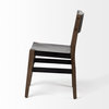 Nell Black Iron Seat With Medium Brown Solid Wood Frame Dining Chair