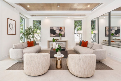 Example of a trendy living room design in Miami
