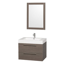 30" Gray Oak Wall Mounted Bathroom Vanity Set - Bathroom Vanities And Sink Consoles